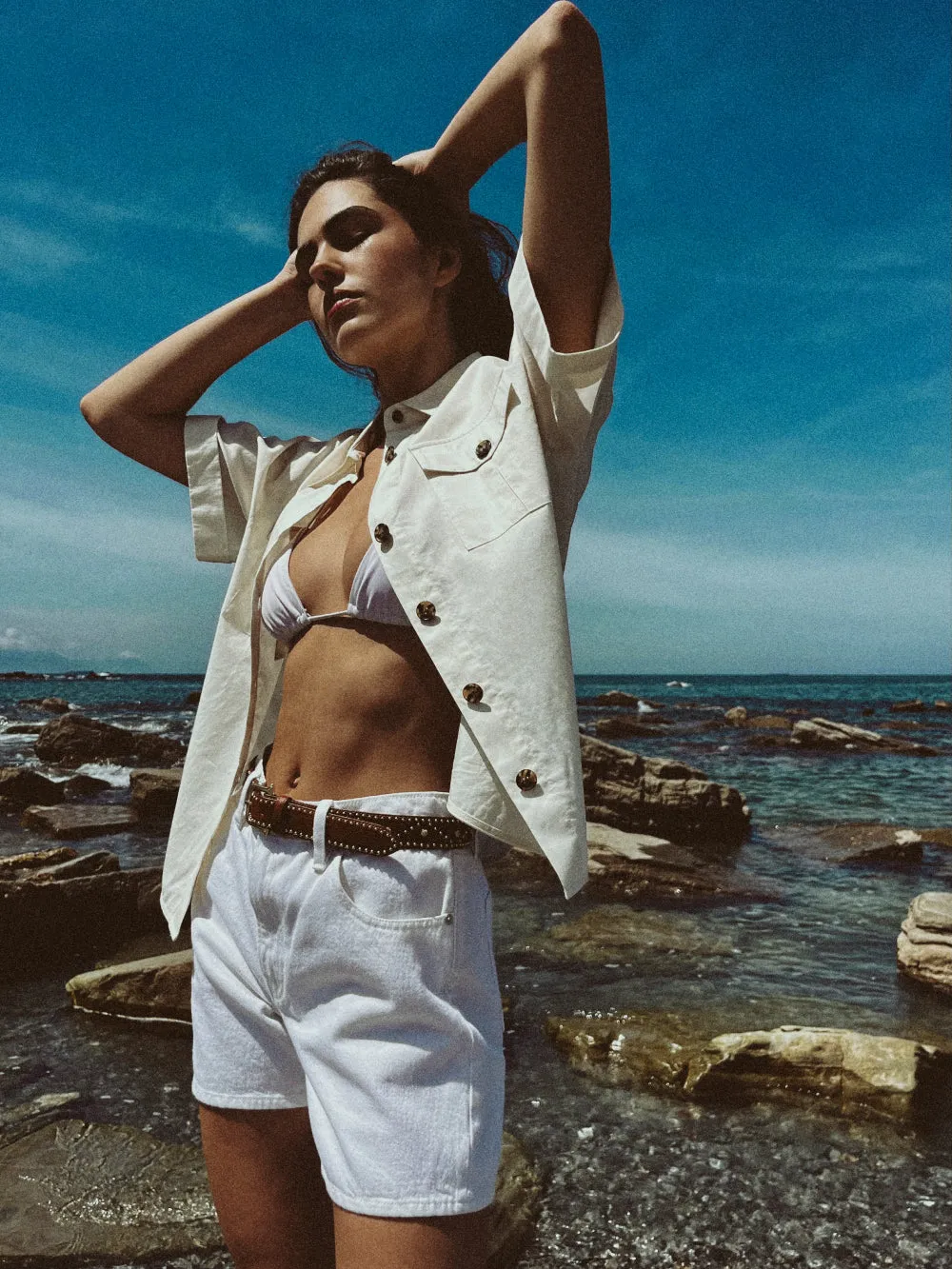 Patch Pocket Utility Shirt -- Cream sold by Frame Denim product image thumbnail 2