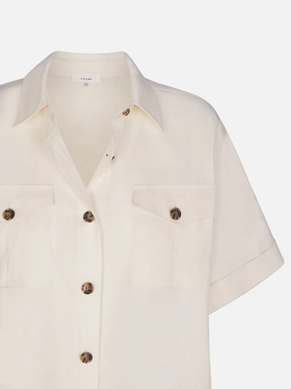 Patch Pocket Utility Shirt -- Cream sold by Frame Denim product image thumbnail 3