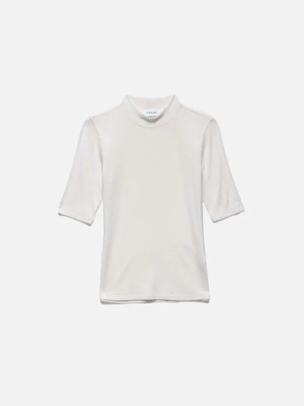 Refined Rib Mock Neck -- Off White sold by Frame Denim