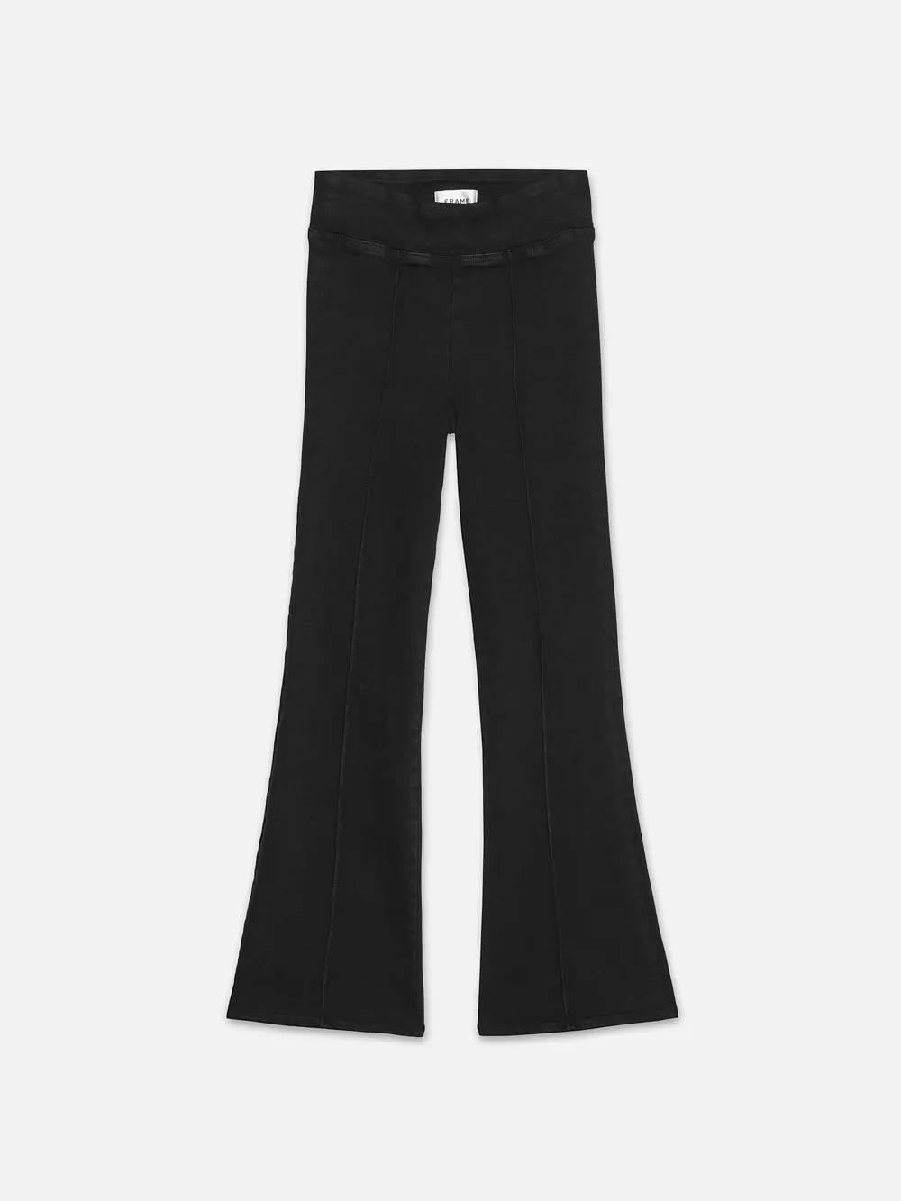 The Jetset Crop Mini Boot Pintuck -- Sheen Noir sold by Frame Denim