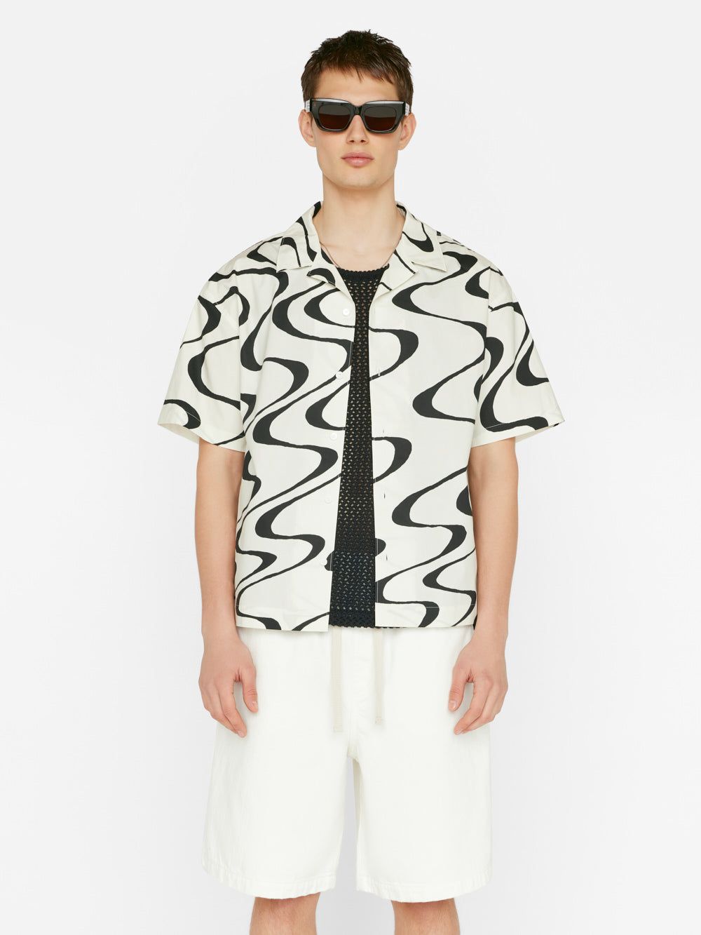 Abstract Wave Graphic Shirt -- Ecru Print sold by Frame Denim product image thumbnail 3