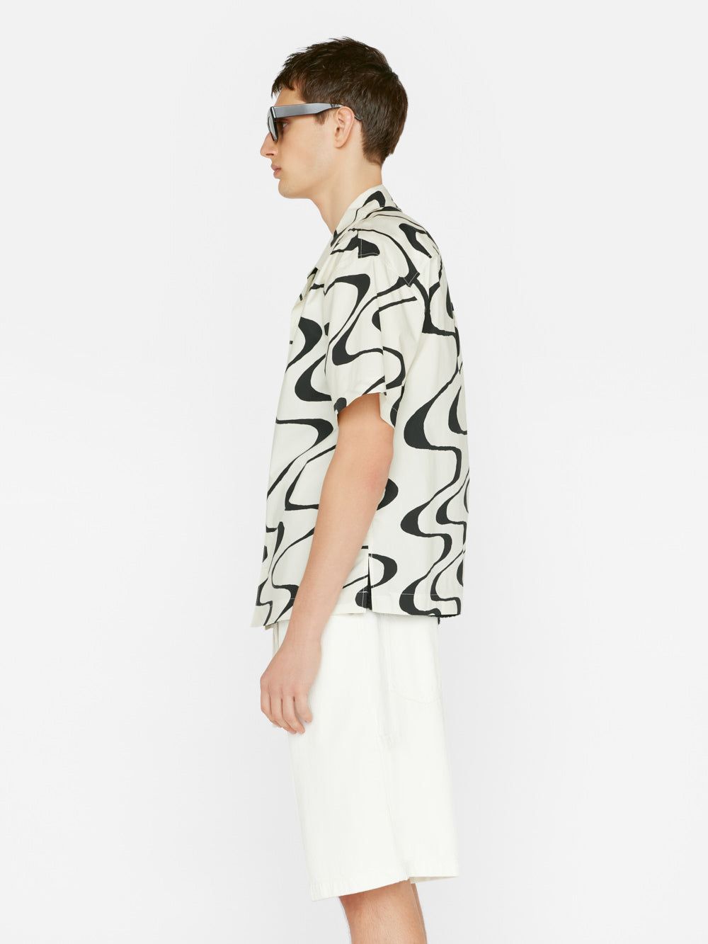 Abstract Wave Graphic Shirt -- Ecru Print sold by Frame Denim product image thumbnail 7