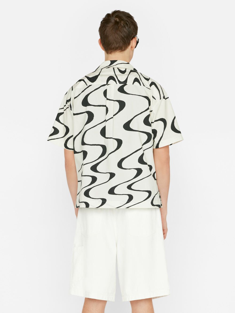 Abstract Wave Graphic Shirt -- Ecru Print sold by Frame Denim product image thumbnail 8