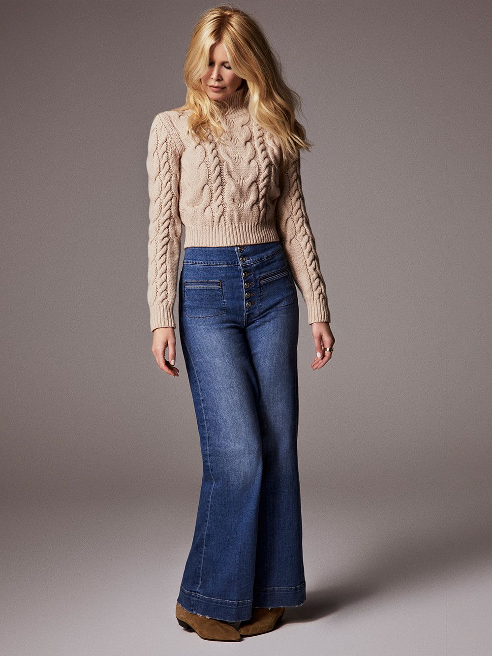 Chunky Cable Turtleneck -- Oatmeal Heather sold by Frame Denim product image thumbnail 4