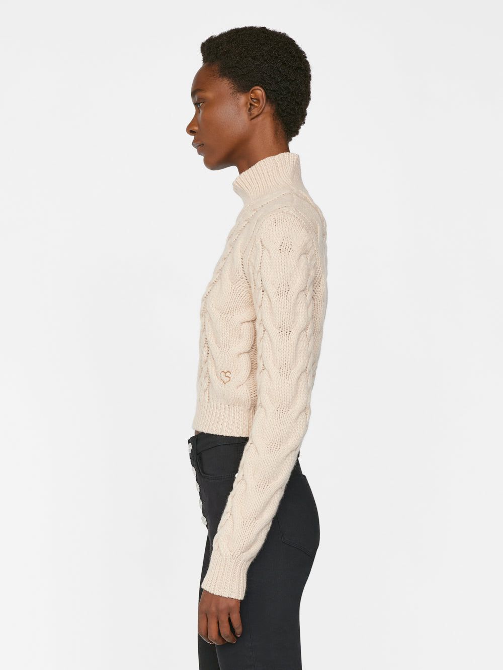 Chunky Cable Turtleneck -- Oatmeal Heather sold by Frame Denim product image thumbnail 7