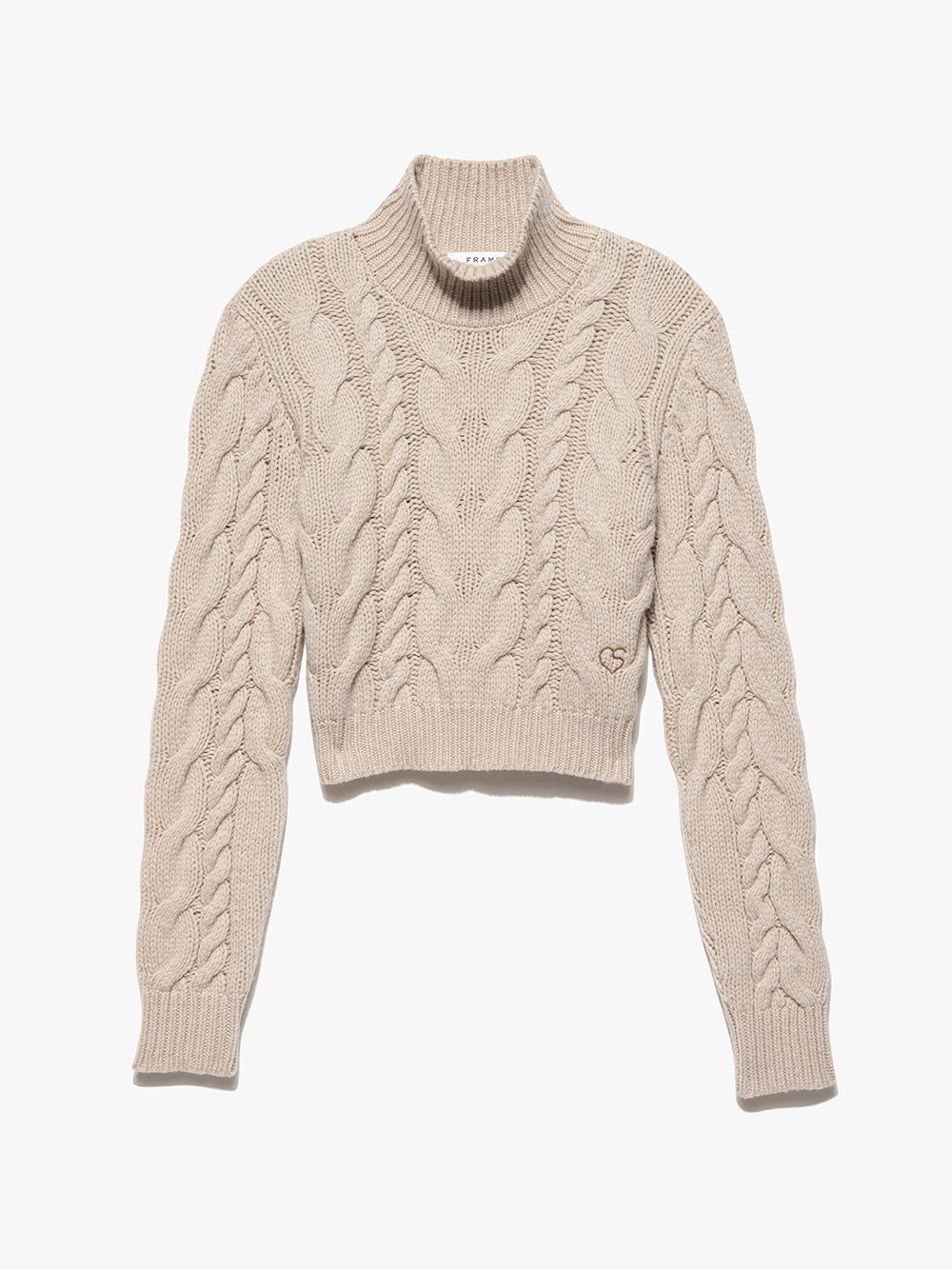 Chunky Cable Turtleneck -- Oatmeal Heather sold by Frame Denim product image thumbnail 9