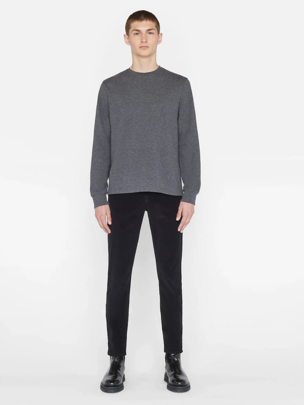 Duo Fold Long Sleeve Crew -- Heather Charcoal Grey sold by Frame Denim product image thumbnail 2
