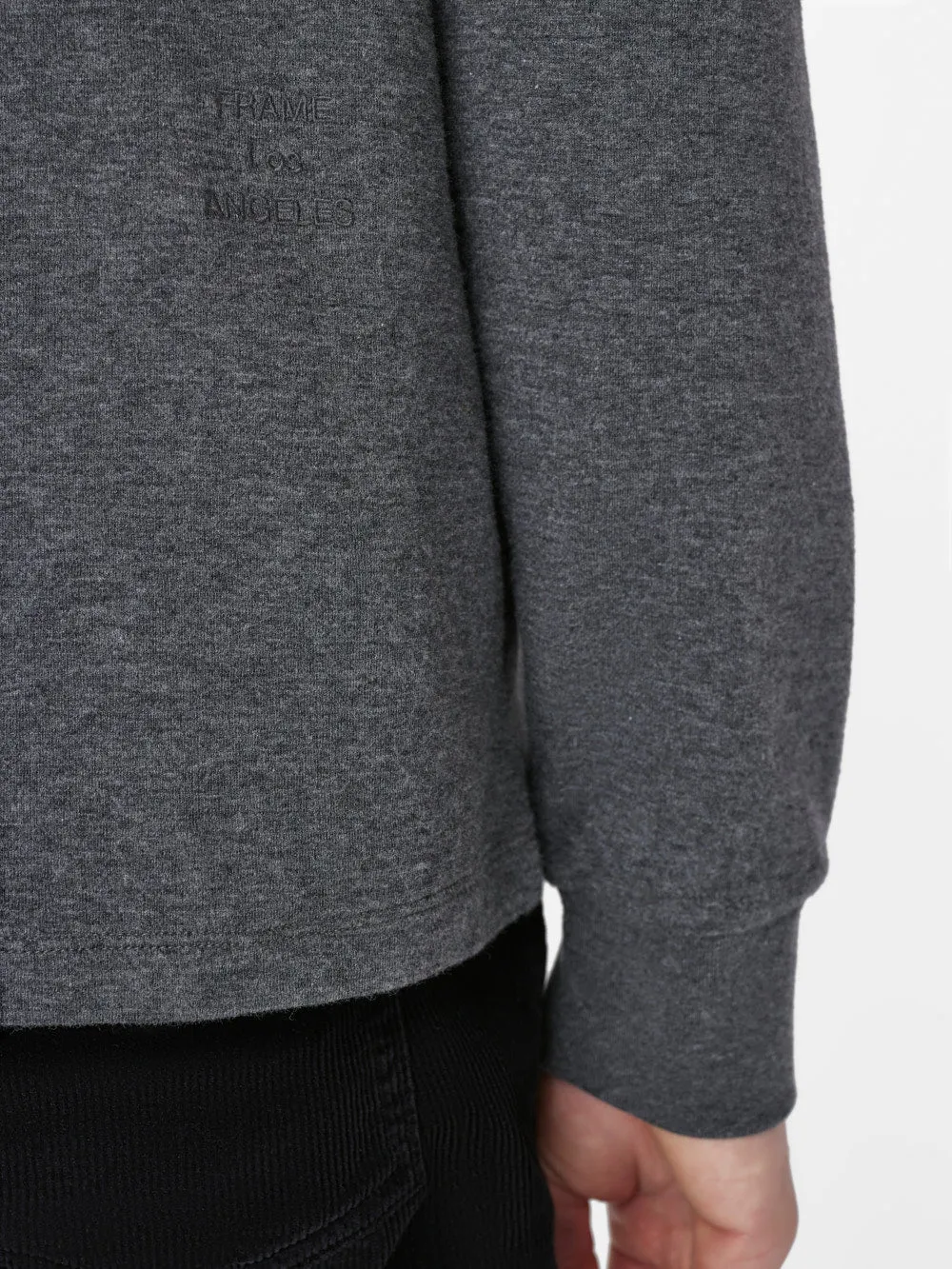 Duo Fold Long Sleeve Crew -- Heather Charcoal Grey sold by Frame Denim product image thumbnail 4