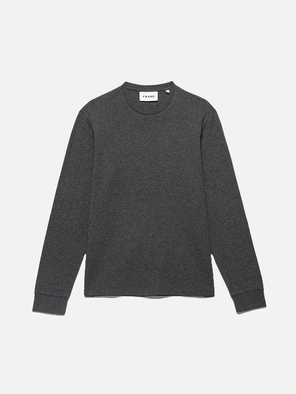 Duo Fold Long Sleeve Crew -- Heather Charcoal Grey sold by Frame Denim