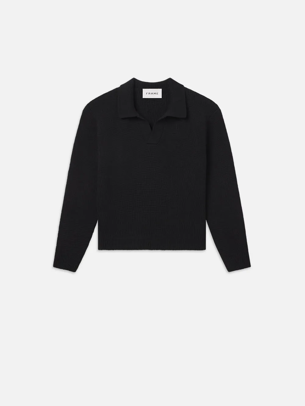Silk Blend Polo Sweater -- Black sold by Frame Denim