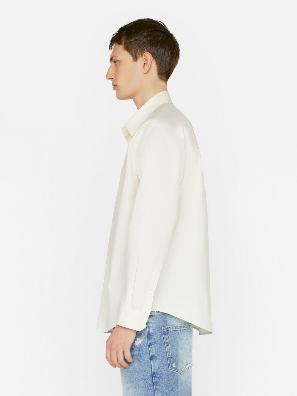 Soft Cotton Long Sleeve Shirt -- White Sand sold by Frame Denim product image thumbnail 7