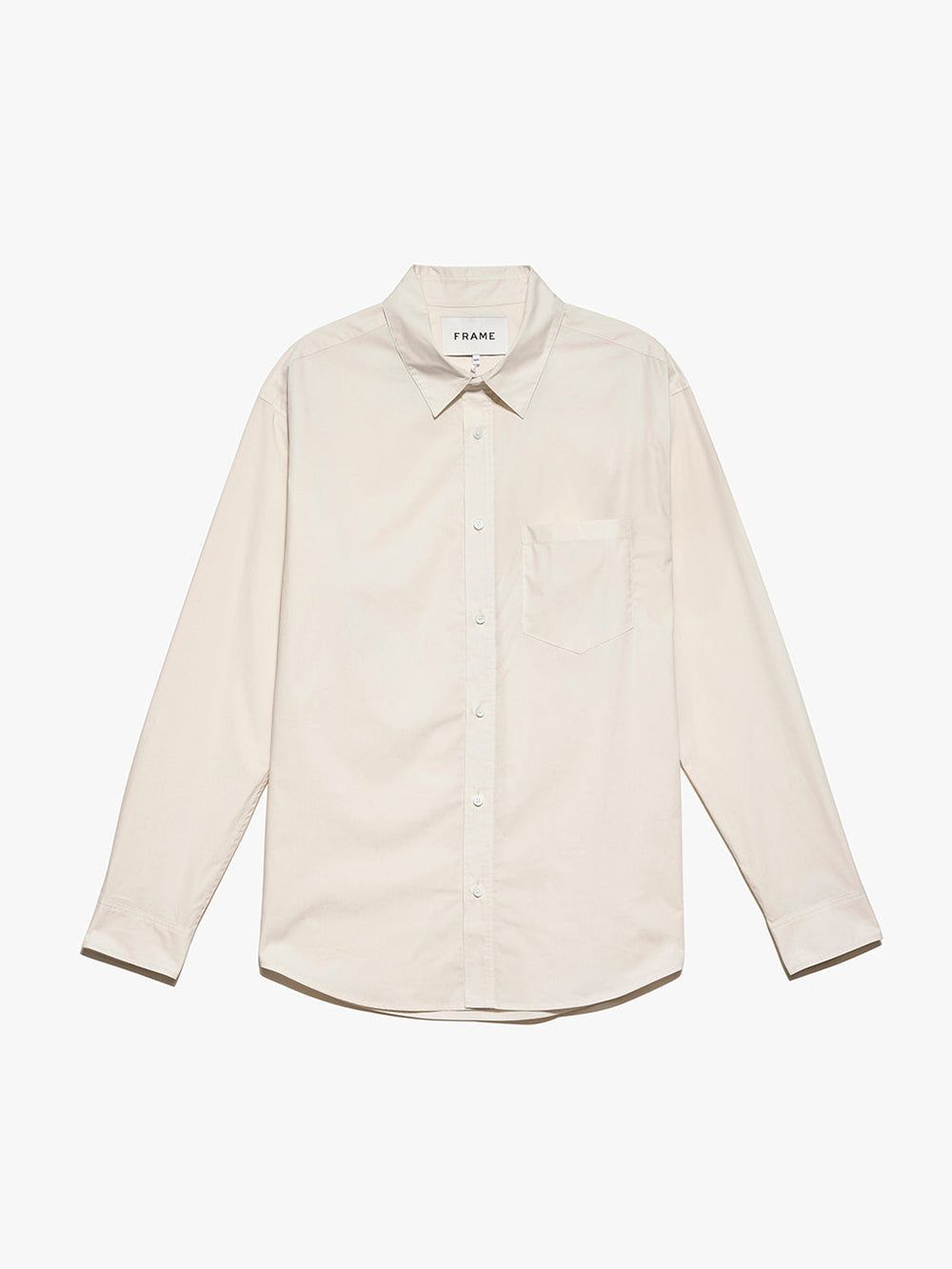 Soft Cotton Long Sleeve Shirt -- White Sand sold by Frame Denim