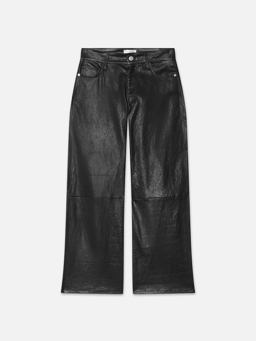 Slim Palazzo Crop Leather Trouser -- Black sold by Frame Denim