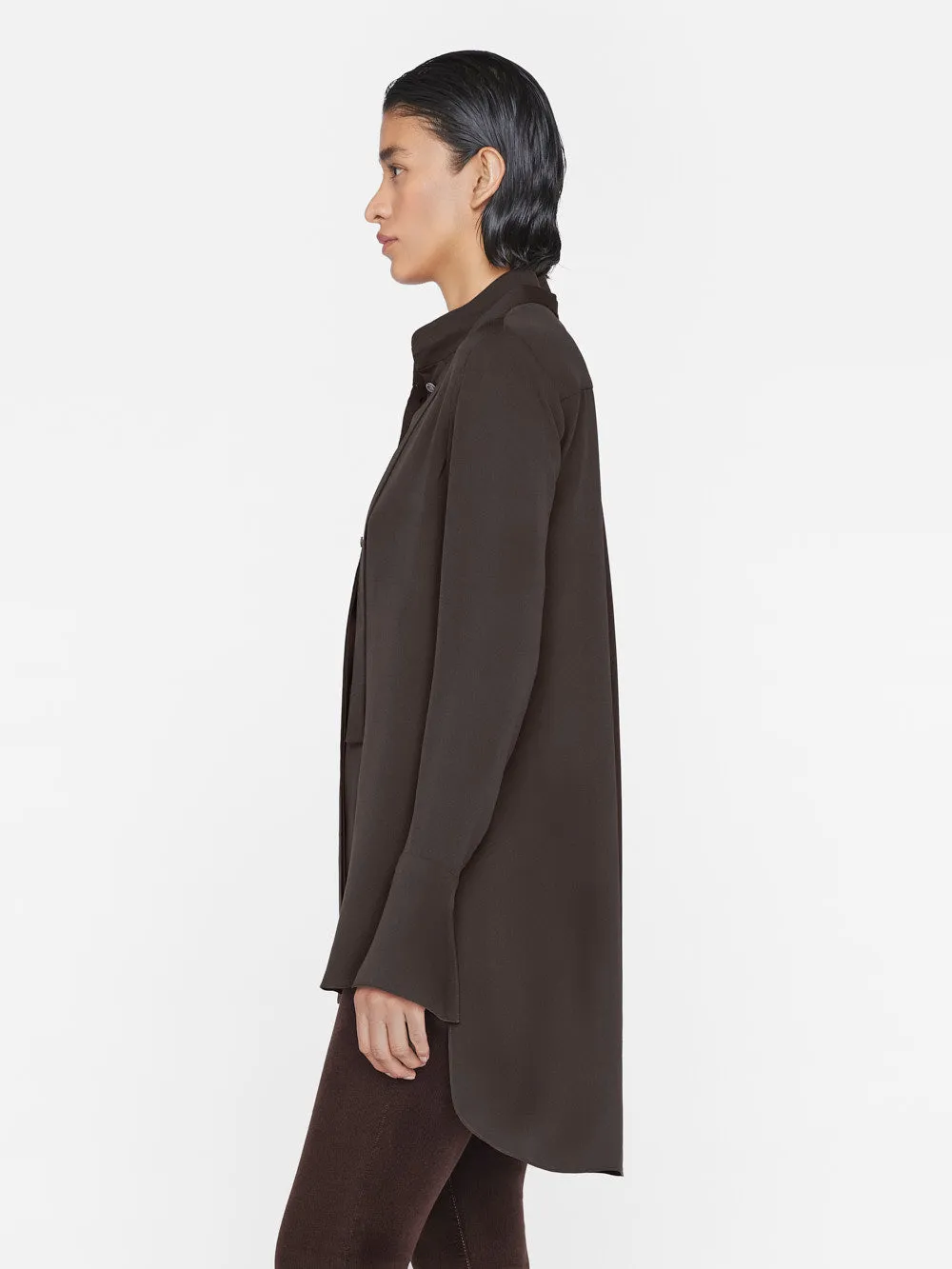 Narrow Tie Blouse -- Espresso sold by Frame Denim product image thumbnail 5