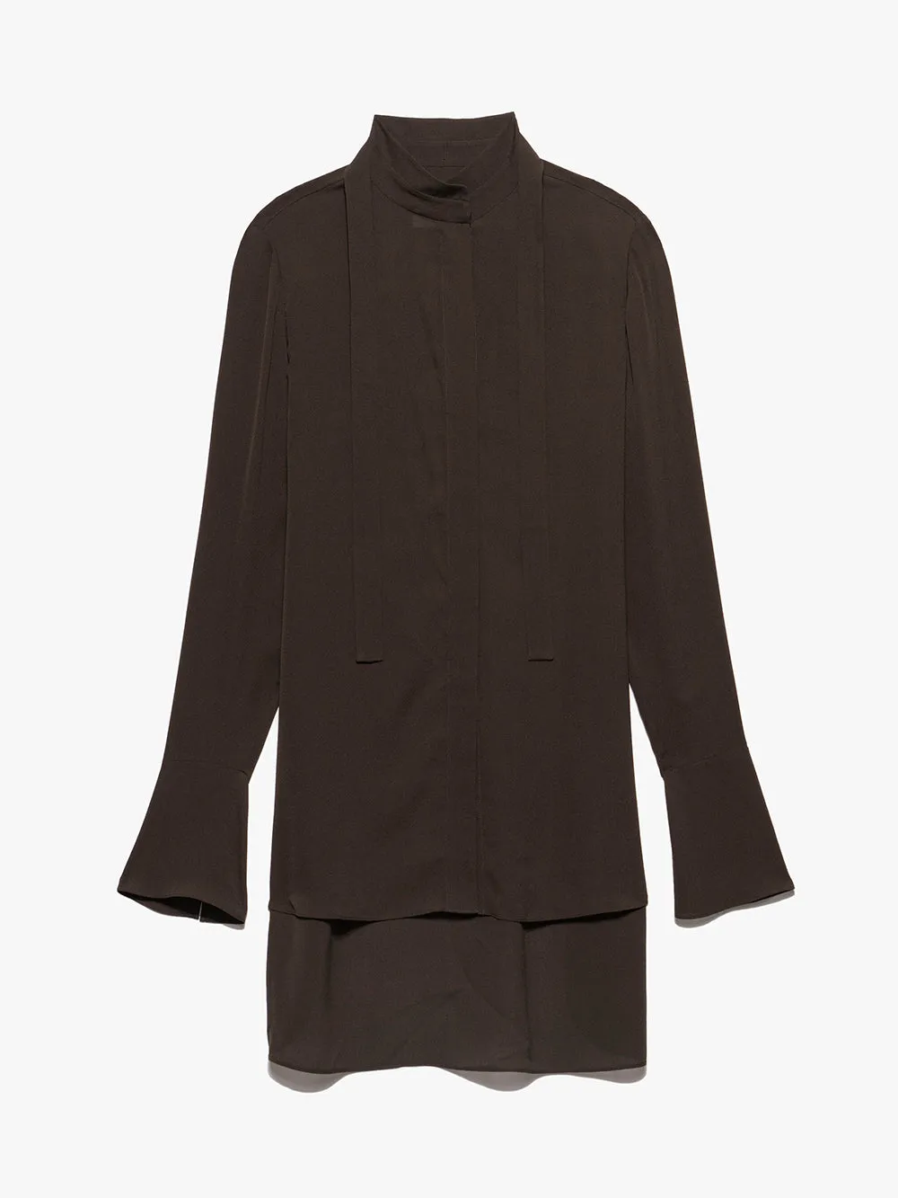 Narrow Tie Blouse -- Espresso sold by Frame Denim