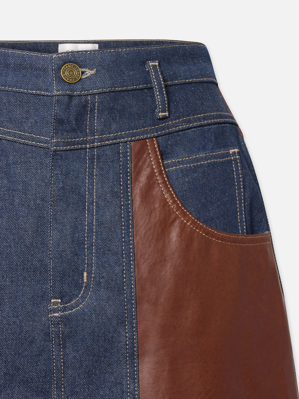 Atelier Denim And Leather Skirt -- Arlow sold by Frame Denim product image thumbnail 2