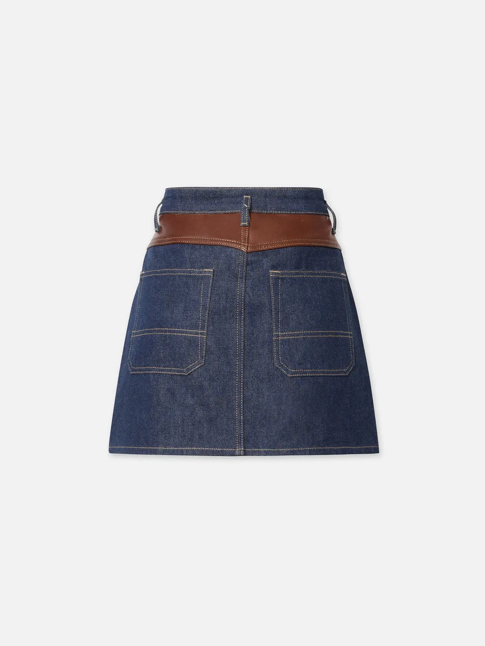 Atelier Denim And Leather Skirt -- Arlow sold by Frame Denim product image thumbnail 3