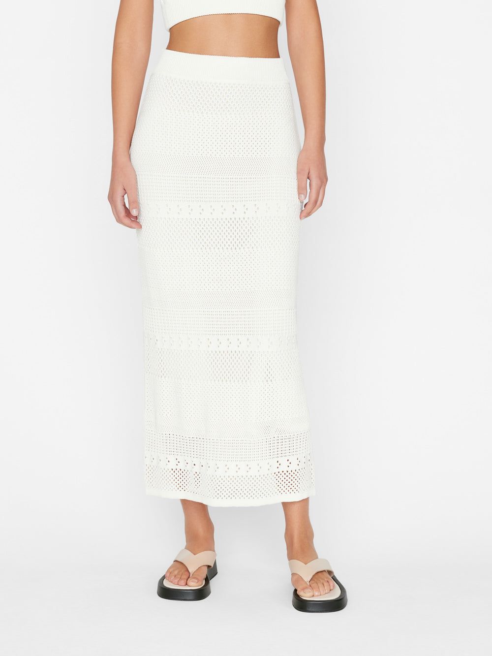Crochet Pencil Skirt -- Off White sold by Frame Denim