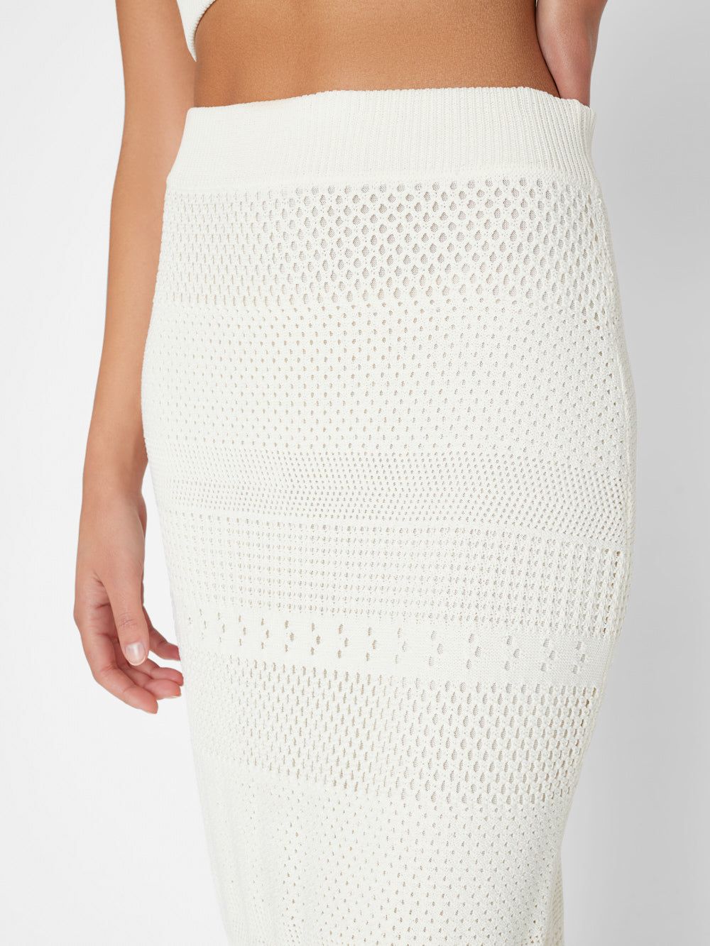 Crochet Pencil Skirt -- Off White sold by Frame Denim product image thumbnail 3
