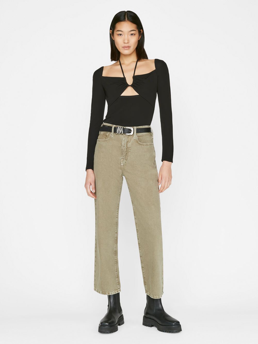 Le Jane Crop -- Stoned Moss sold by Frame Denim product image thumbnail 3