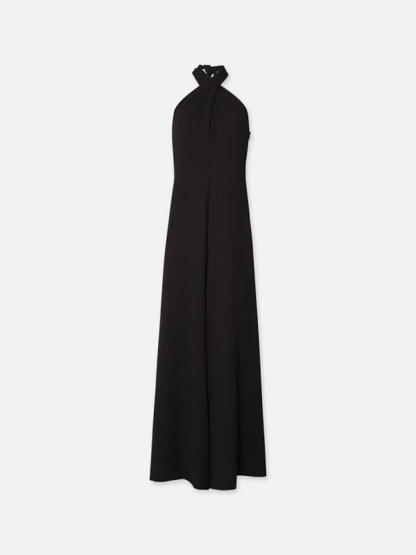 Keyhole Halter Jumpsuit -- Black sold by Frame Denim