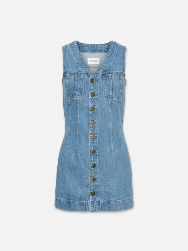 Sleeveless Trucker Pocket Dress -- Delaware made by Frame Denim