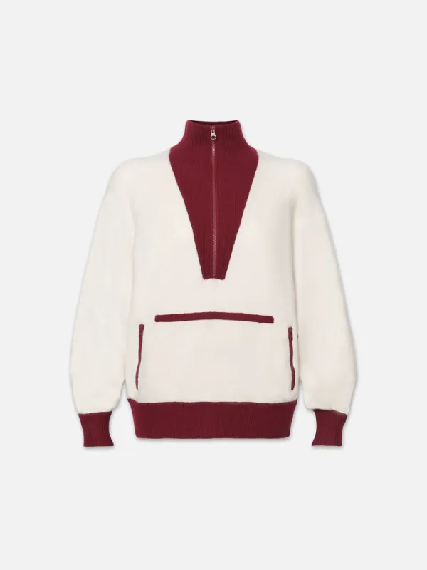 Knit Anorak -- Cream Multi made by Frame Denim