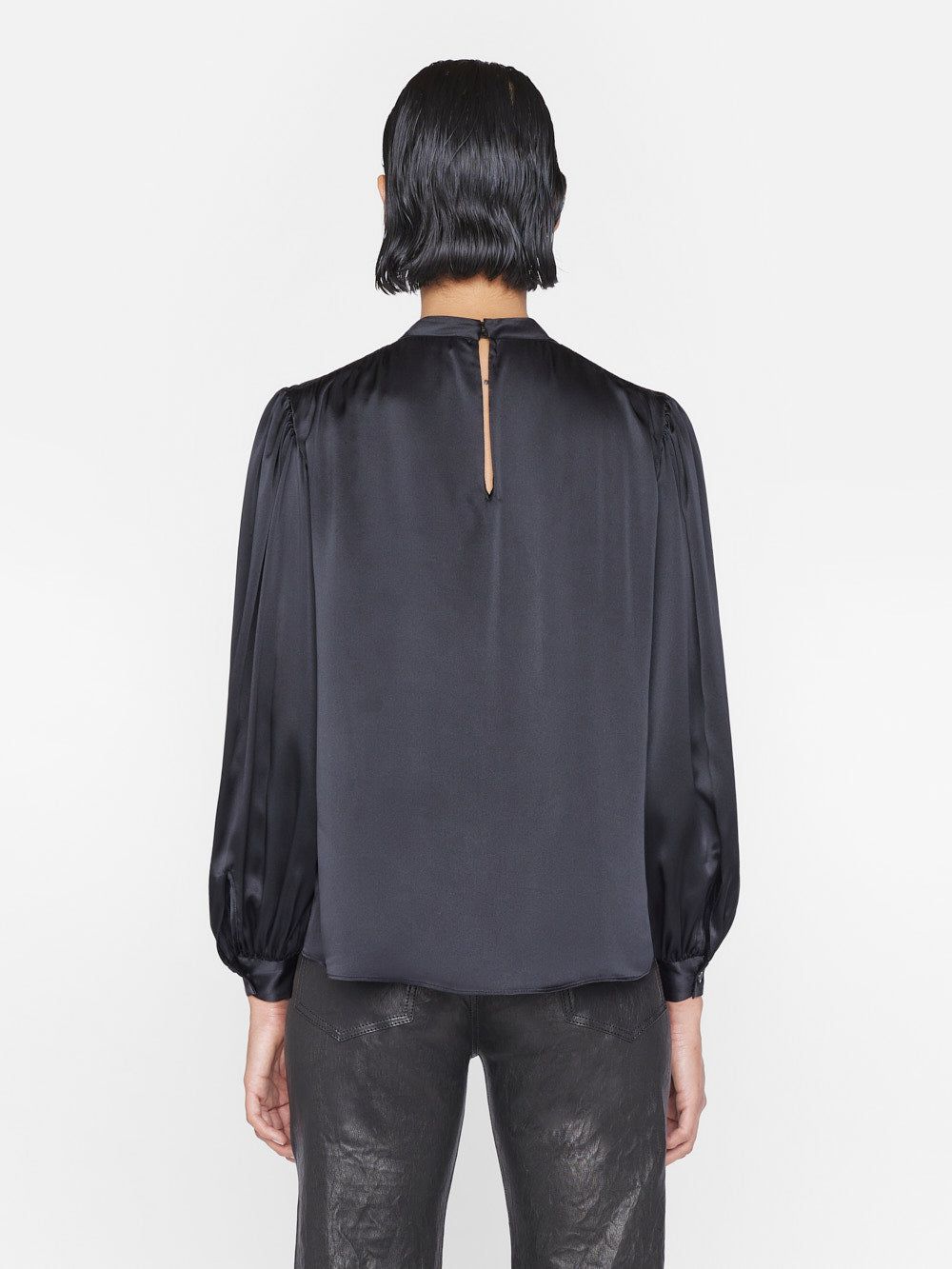 Shirred Mock Neck Blouse -- Noir sold by Frame Denim product image thumbnail 5