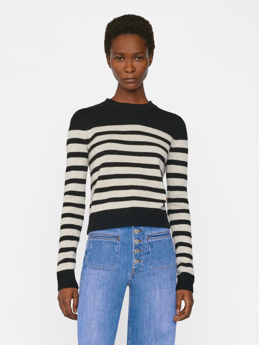 Casual Cashmere Pullover -- Noir Multi sold by Frame Denim