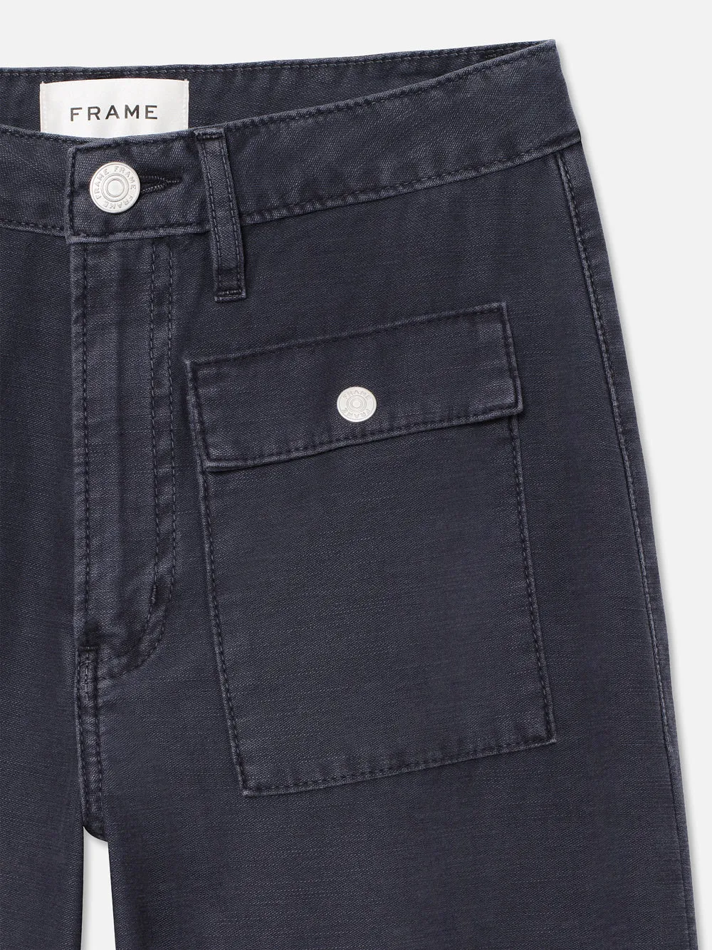 The 70's Patch Pocket Crop Straight -- Washed Navy sold by Frame Denim product image thumbnail 2
