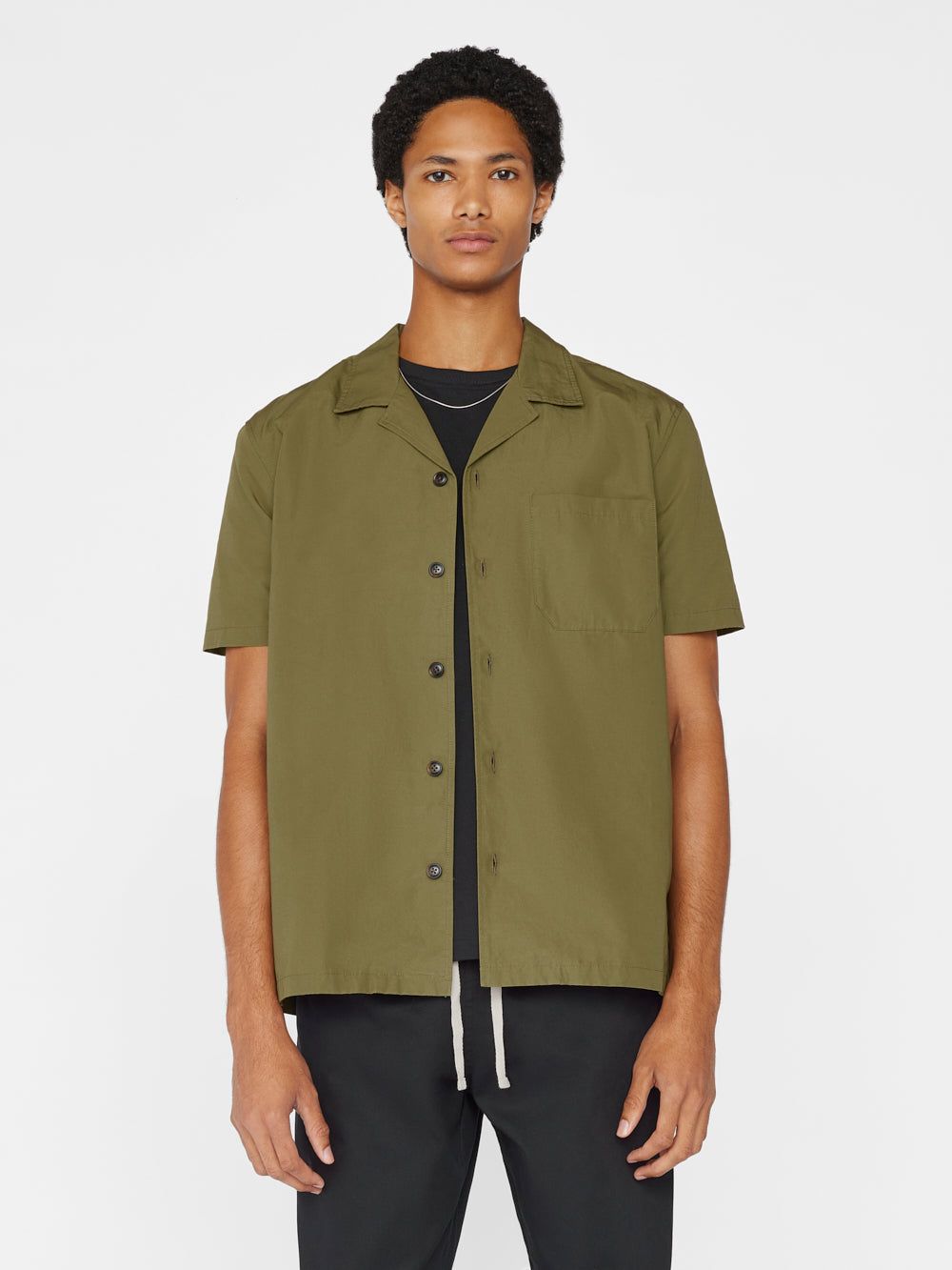 Linen Camp Collar Shirt -- Olive Green sold by Frame Denim product image thumbnail 2