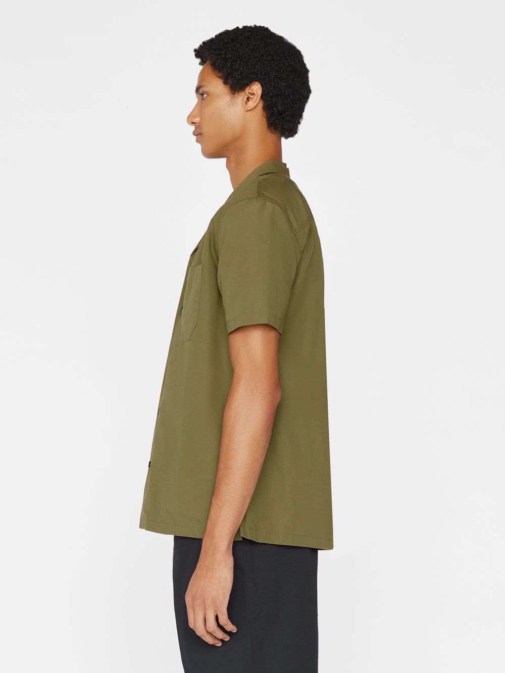 Linen Camp Collar Shirt -- Olive Green sold by Frame Denim product image thumbnail 5