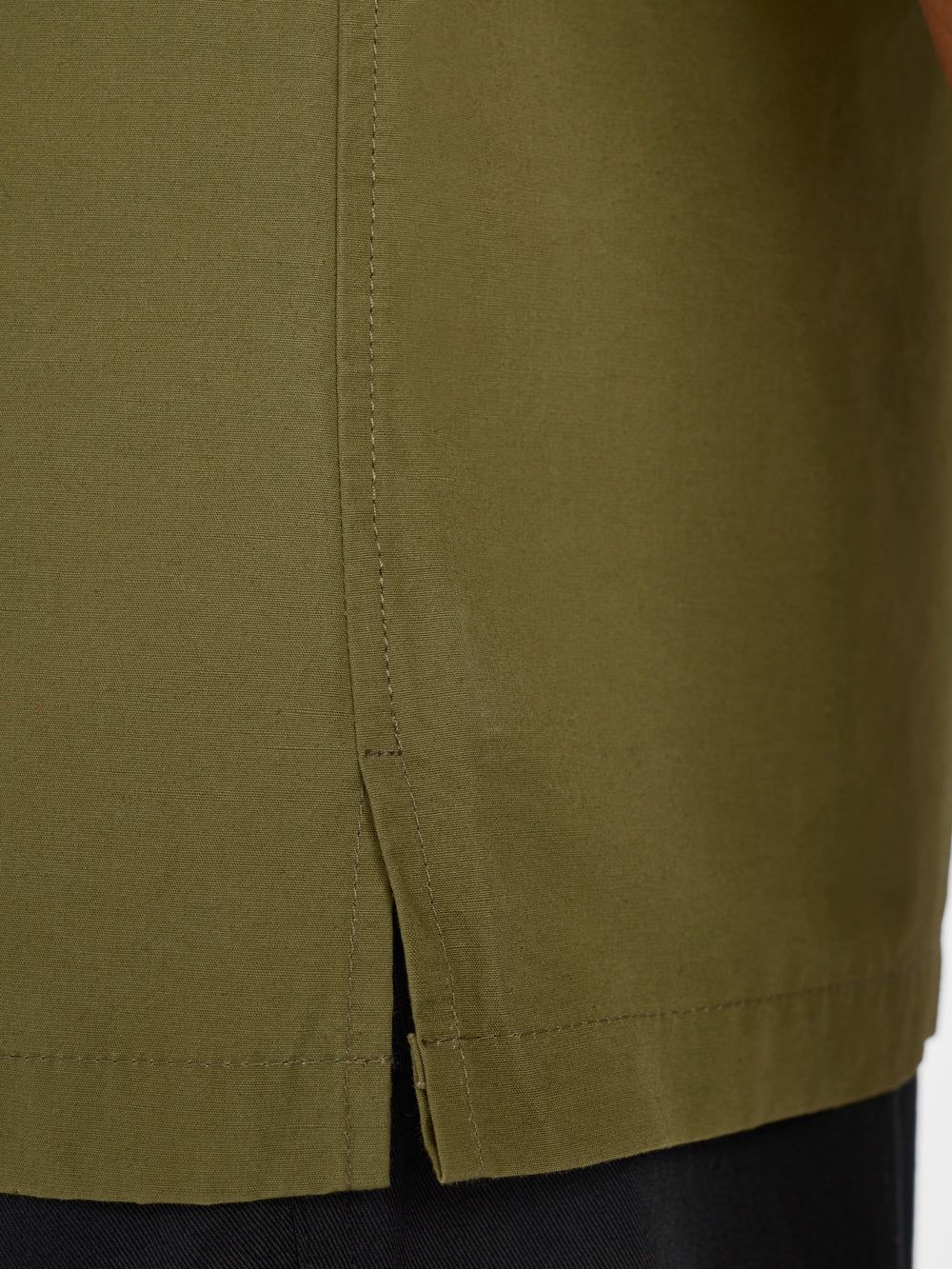 Linen Camp Collar Shirt -- Olive Green sold by Frame Denim product image thumbnail 4