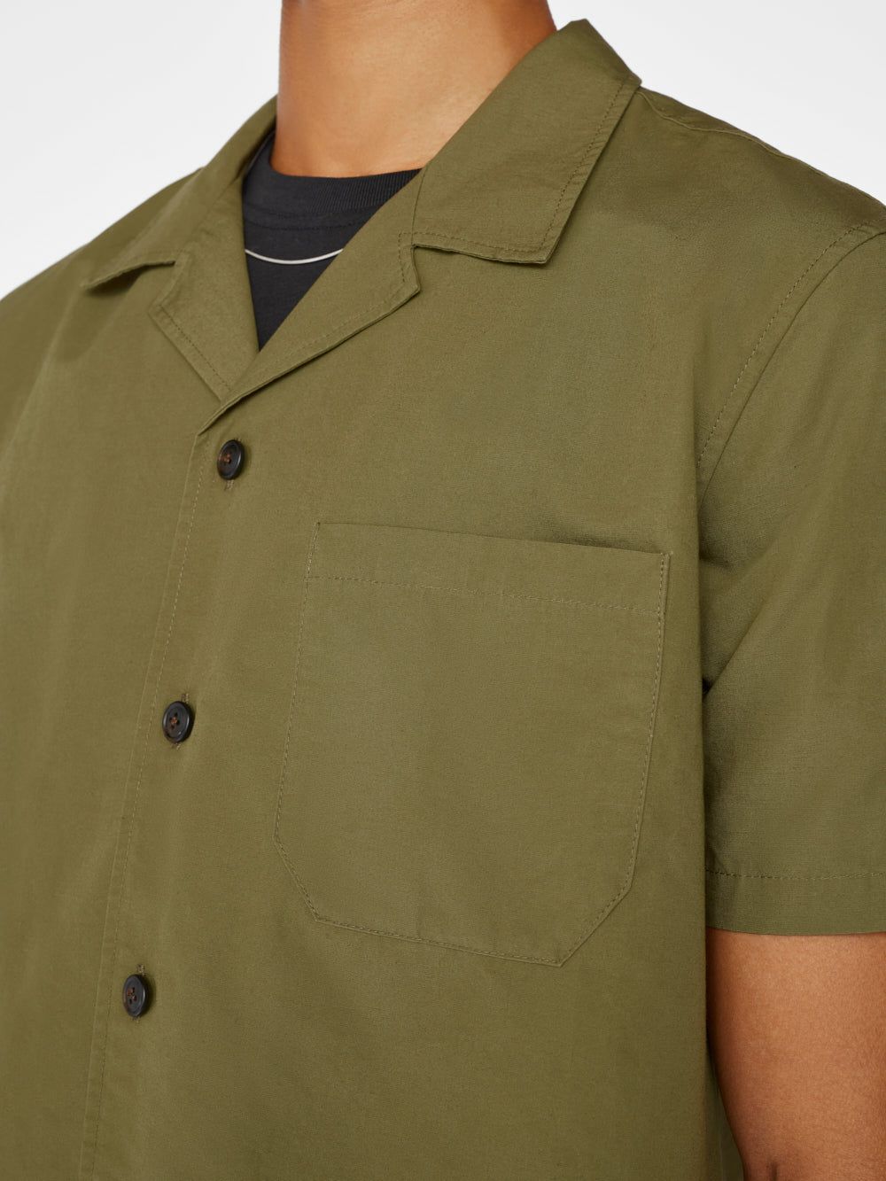 Linen Camp Collar Shirt -- Olive Green sold by Frame Denim product image thumbnail 3