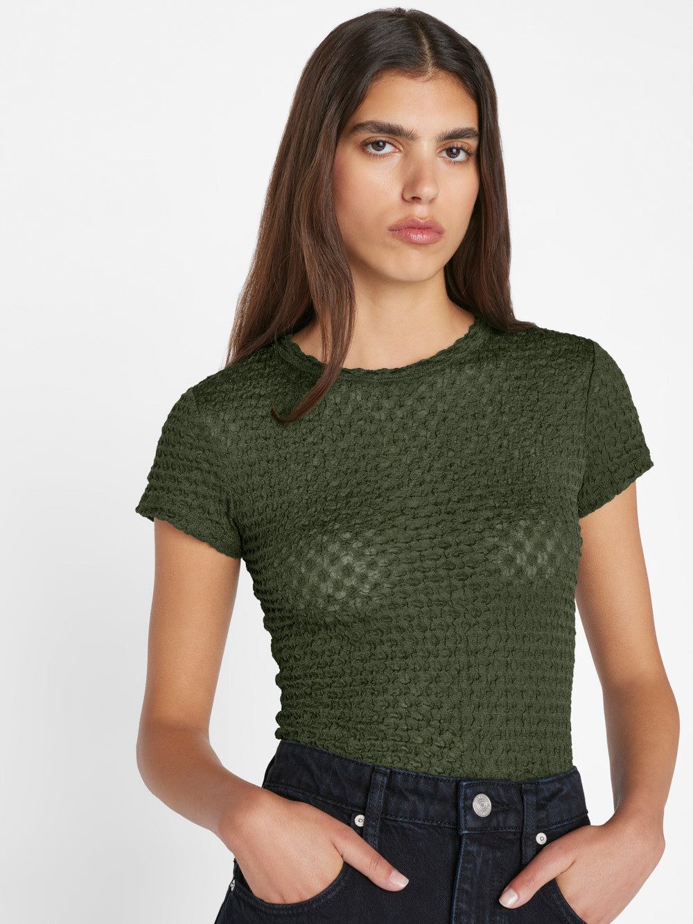 Mesh Lace Baby Tee -- Surplus sold by Frame Denim product image thumbnail 4