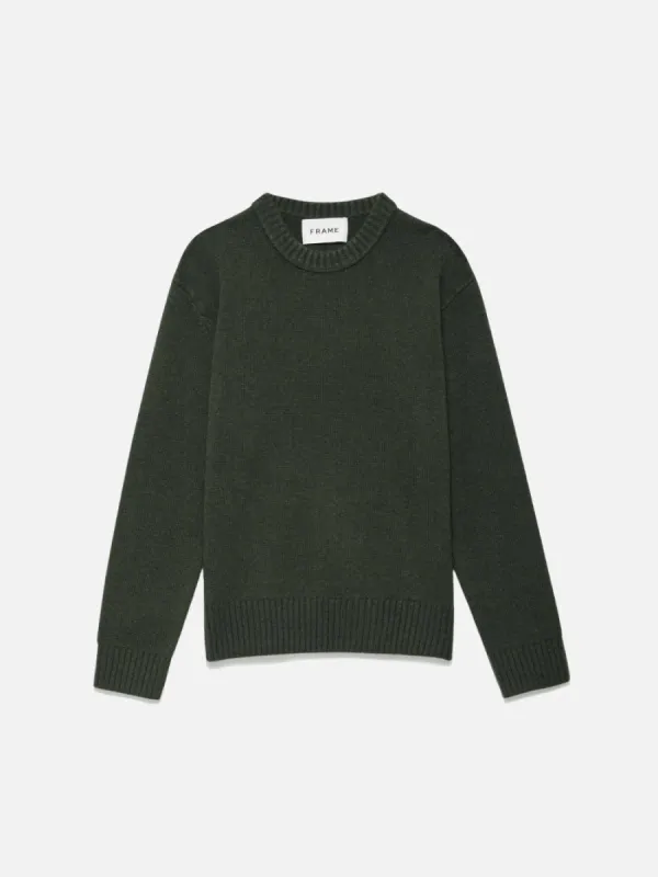 Cashmere Crewneck Sweater -- Military Green sold by Frame Denim