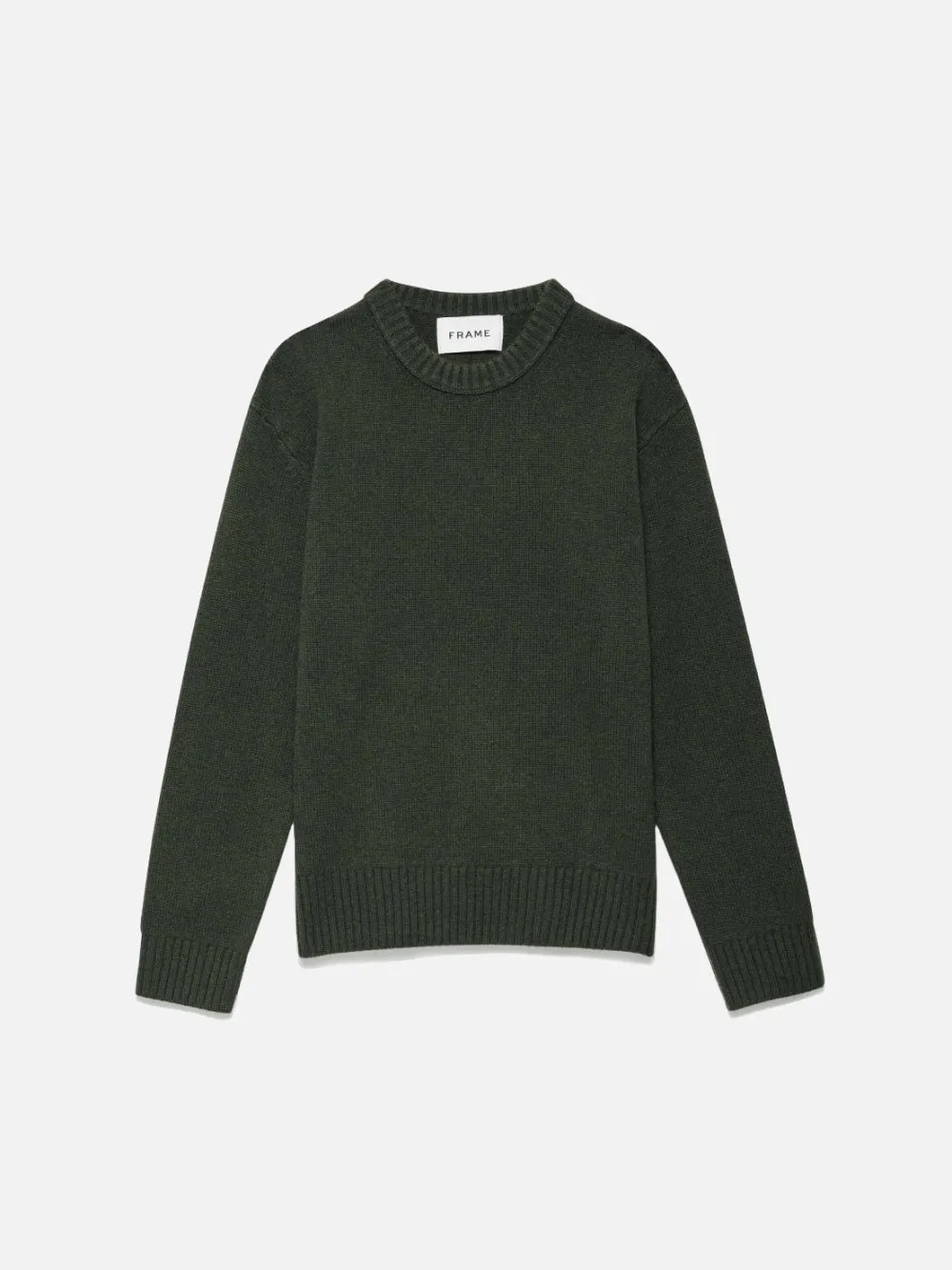 Cashmere Crewneck Sweater -- Military Green sold by Frame Denim