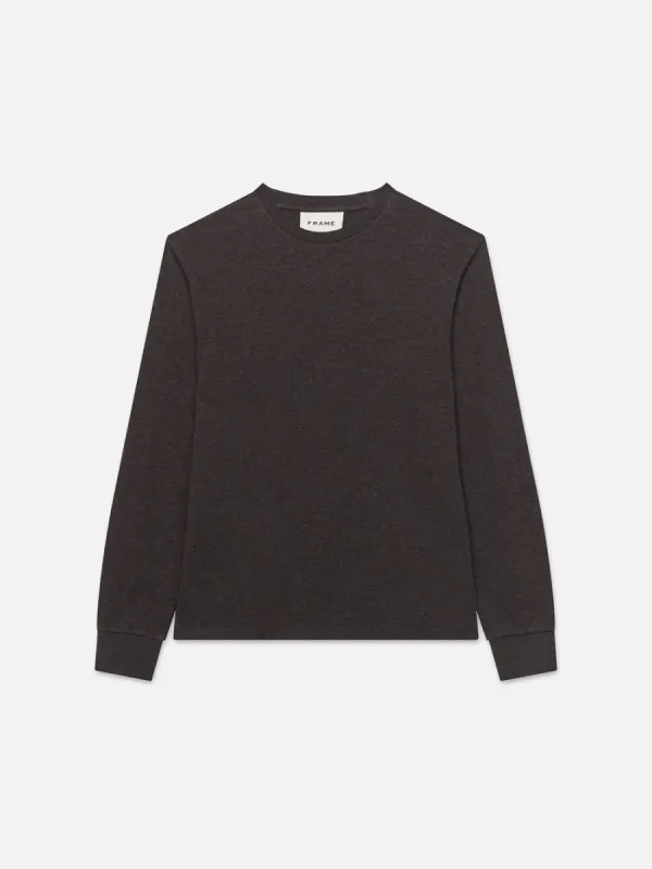 Duo Fold Long Sleeve Crew -- Marron Heather sold by Frame Denim