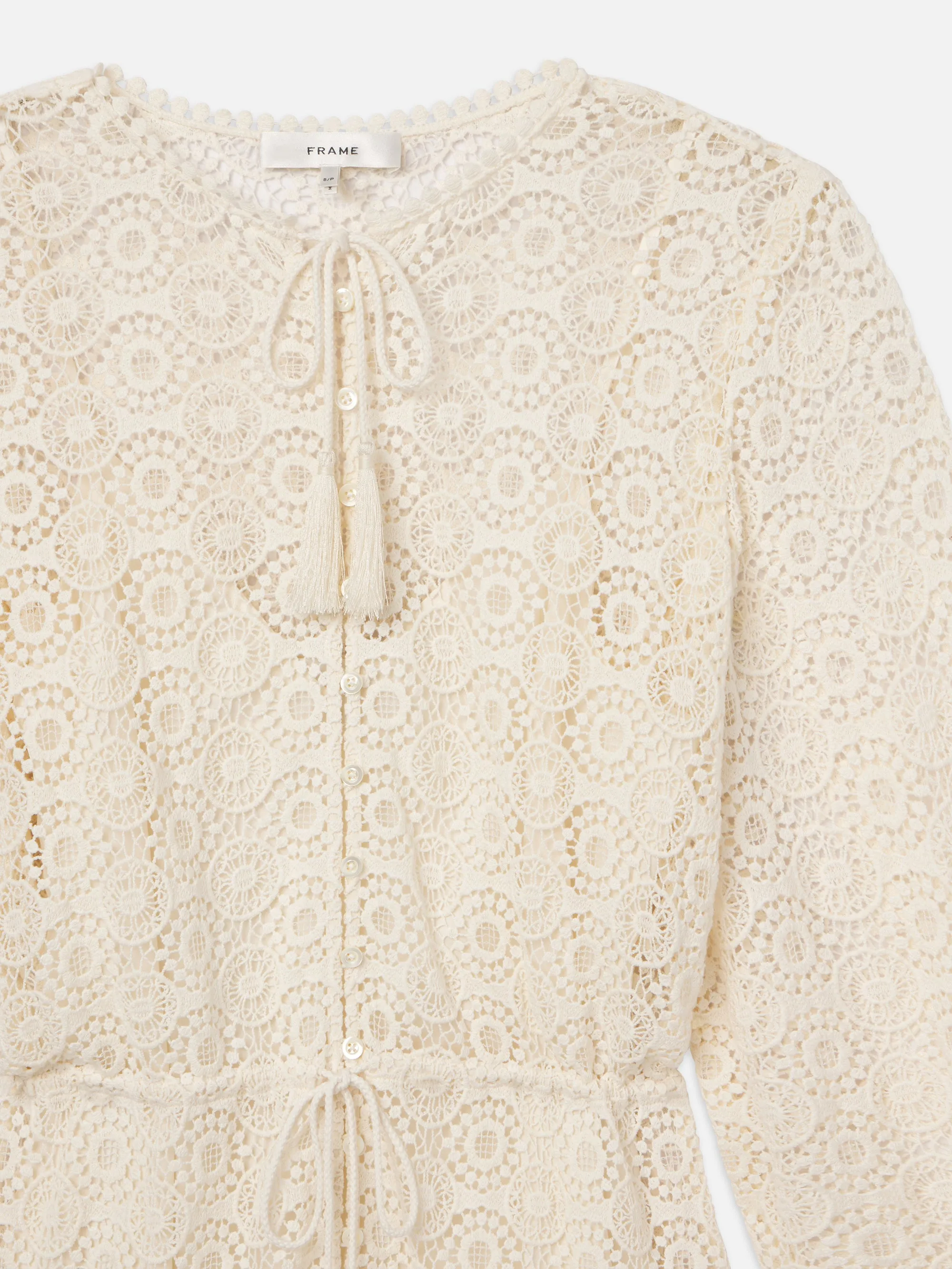 Lace Tassel Dress -- Cream sold by Frame Denim product image thumbnail 5