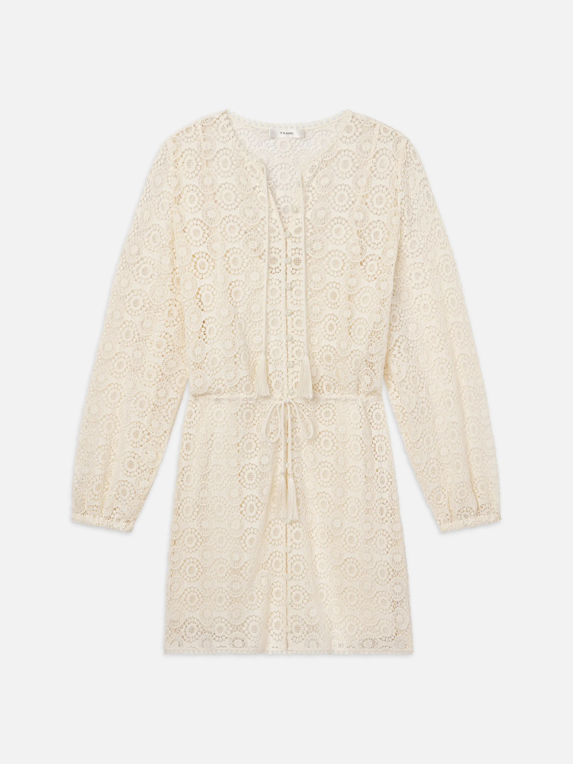 Lace Tassel Dress -- Cream sold by Frame Denim