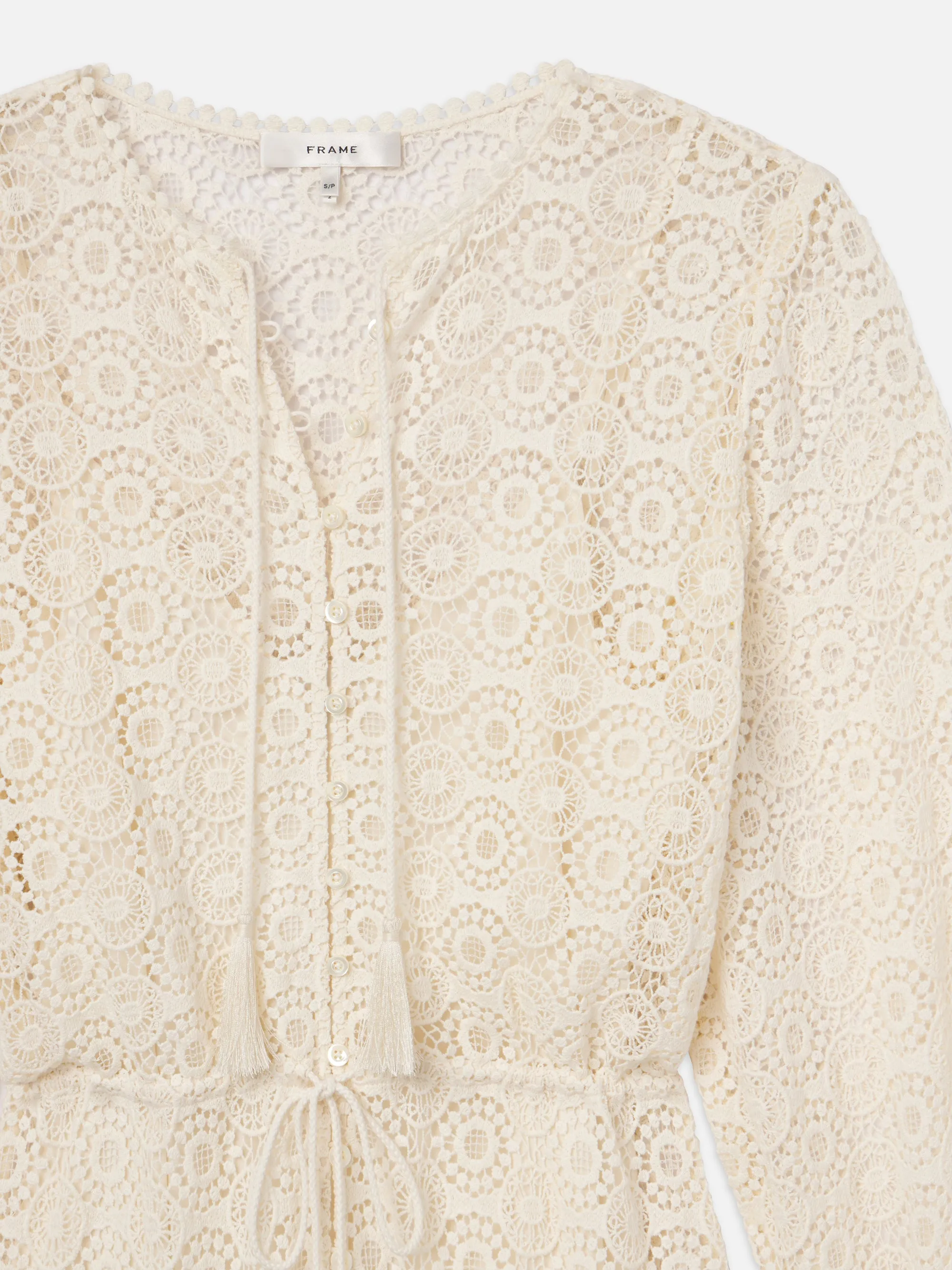 Lace Tassel Dress -- Cream sold by Frame Denim product image thumbnail 3