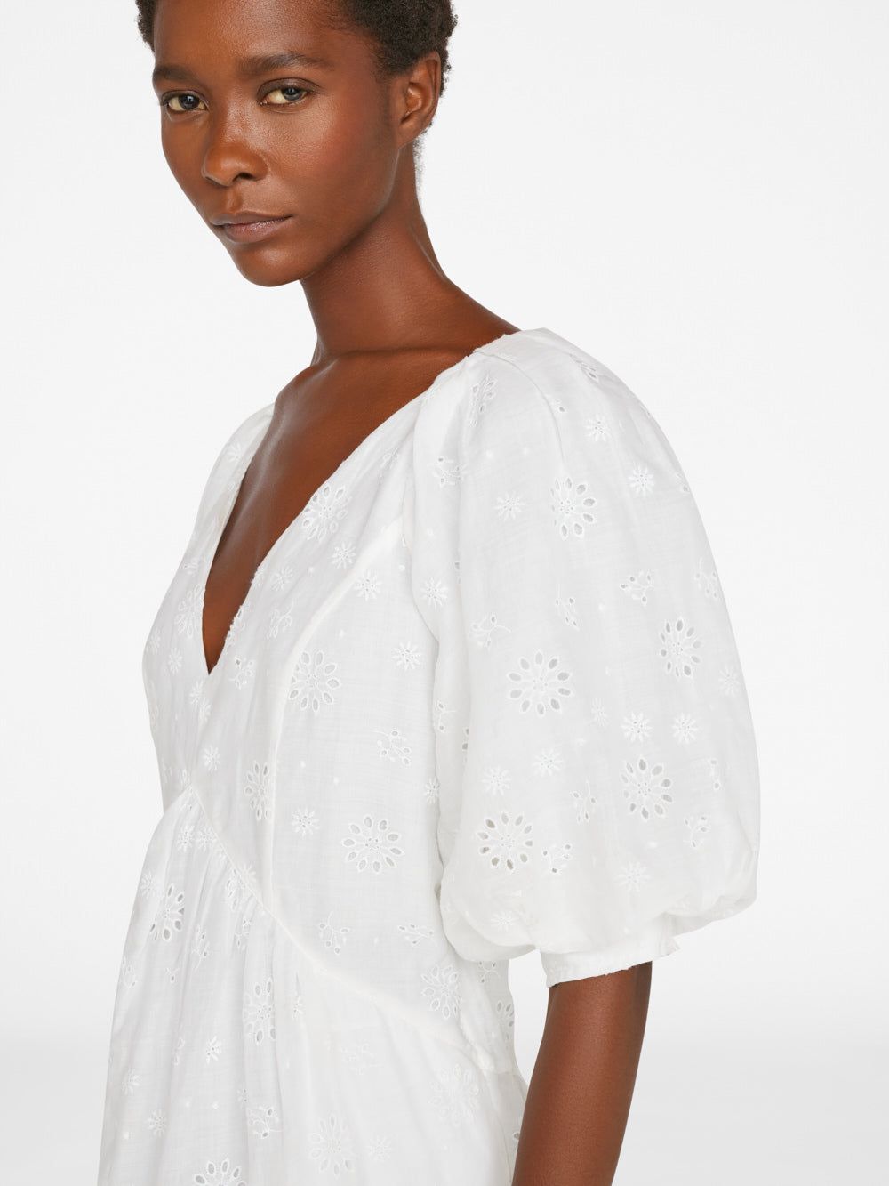 V-Neck Puff Sleeve Maxi Dress -- Blanc sold by Frame Denim product image thumbnail 3