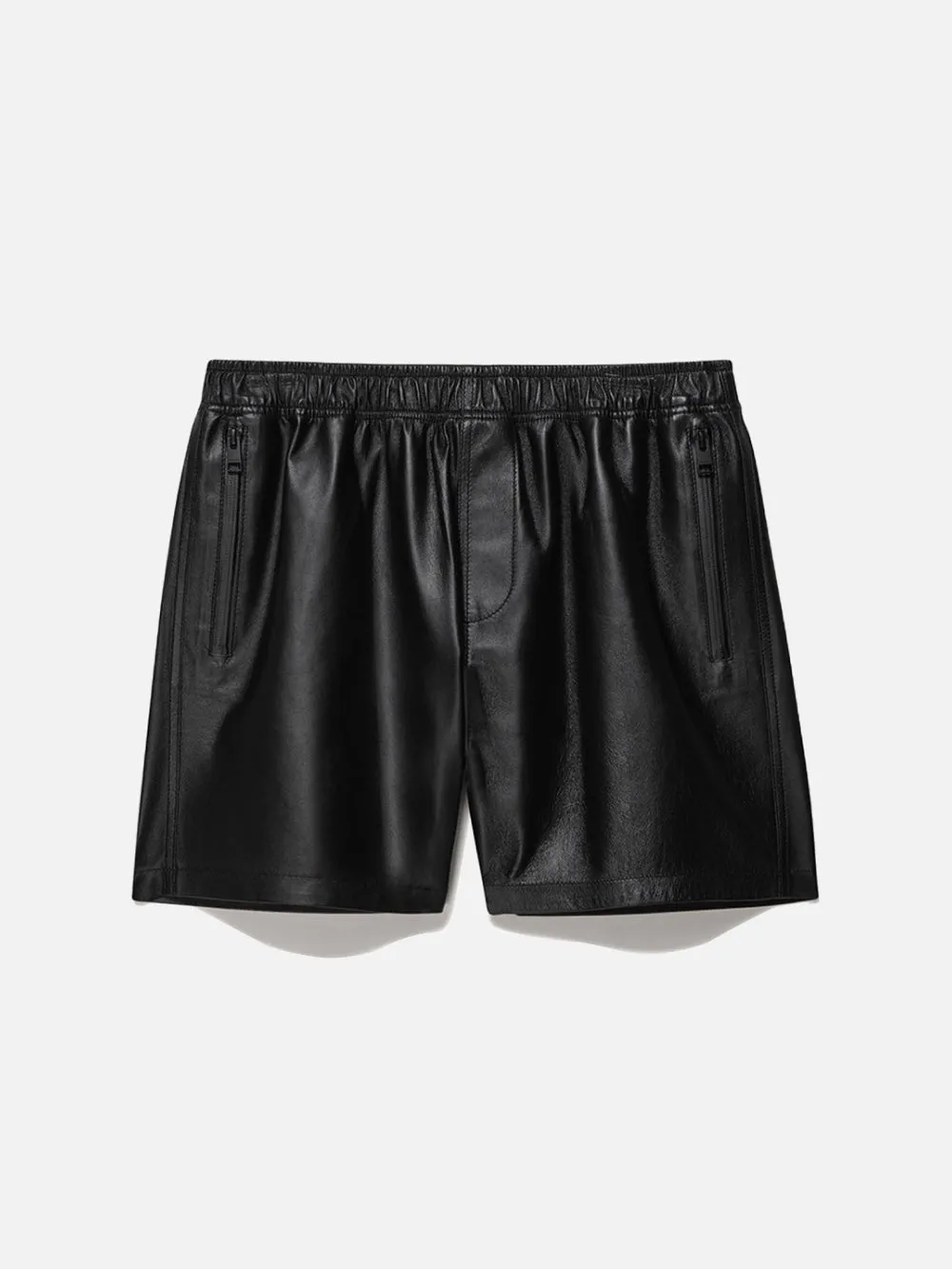Volley Leather Short -- Noir sold by Frame Denim