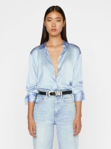 The Standard Shirt -- Chambray Blue sold by Frame Denim