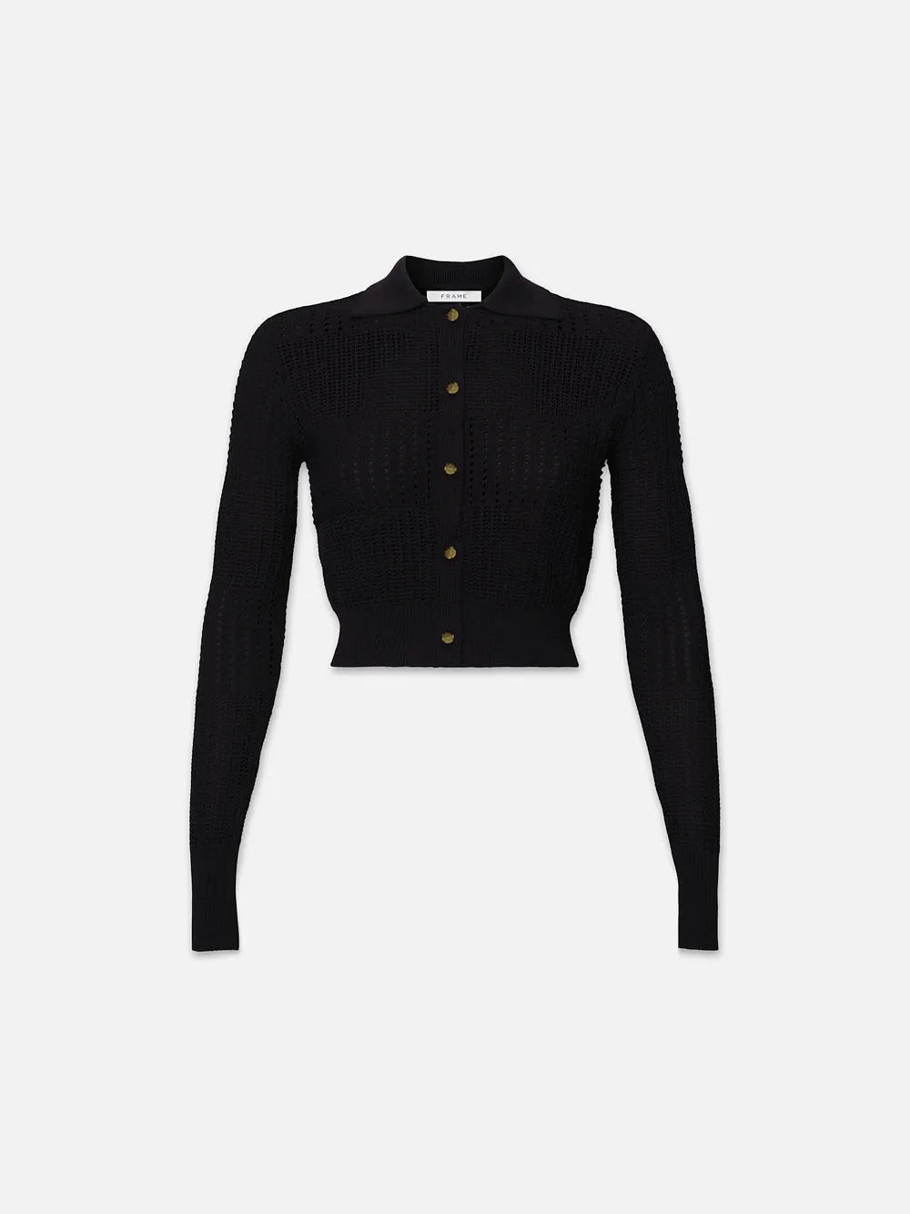 Shrunken Crochet Cardi -- Black sold by Frame Denim