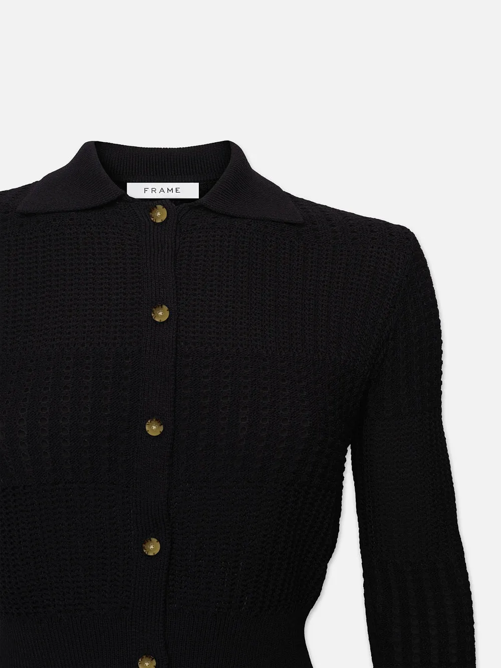 Shrunken Crochet Cardi -- Black sold by Frame Denim product image thumbnail 3