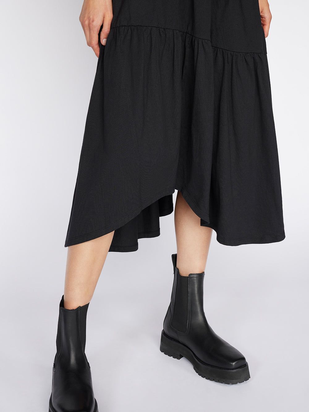 Gathered Seam Knit Dress -- Noir sold by Frame Denim product image thumbnail 4
