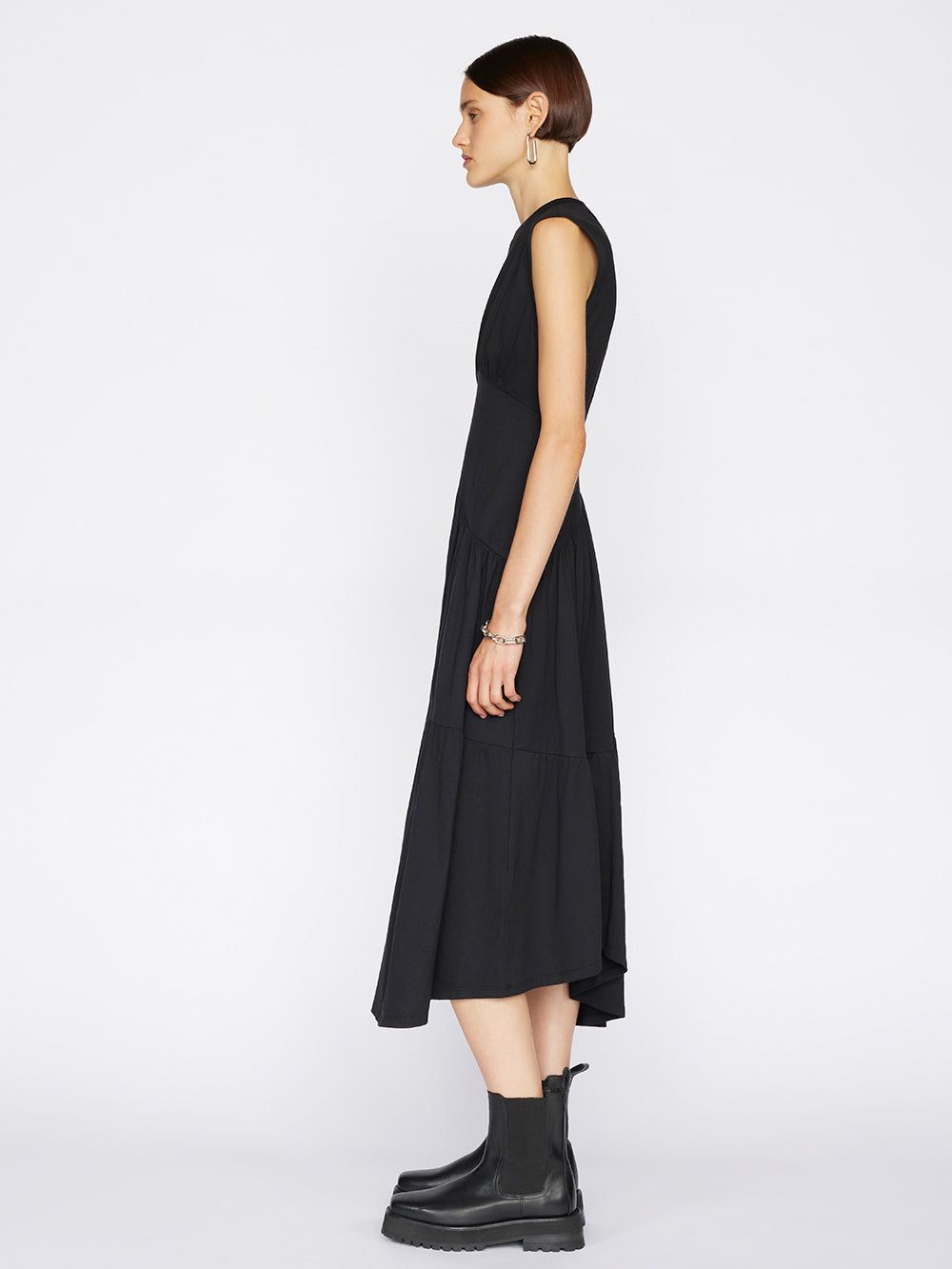Gathered Seam Knit Dress -- Noir sold by Frame Denim product image thumbnail 3