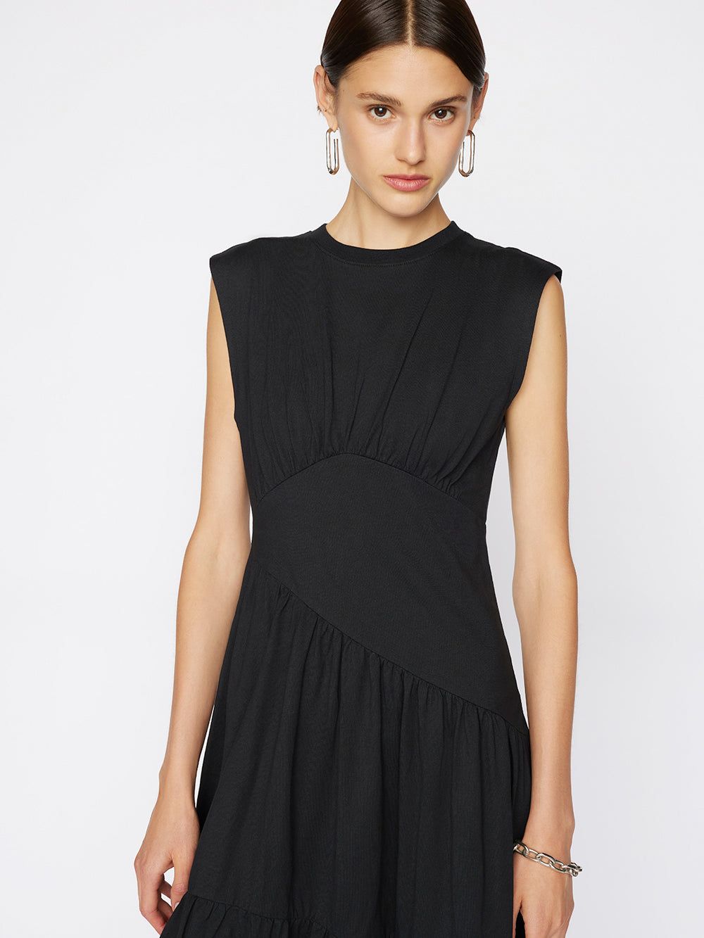 Gathered Seam Knit Dress -- Noir sold by Frame Denim product image thumbnail 2