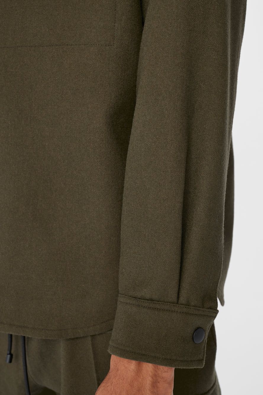 Modern Flannel Zip Shirt -- Olive Green sold by Frame Denim product image thumbnail 5